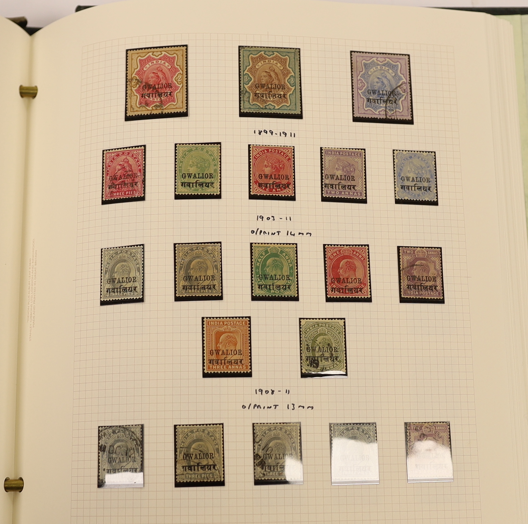 A mint and used collection of India and Indian States stamps in two albums and on stock leaves with range of both Convention and Feudatory States. (100’s)